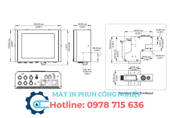 Thông số kỹ thuật của Máy in nhiệt mực VideoJet 8510