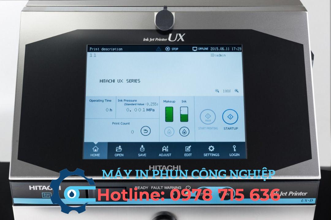 Màn hình điều khiển của máy in phun Hitachi UX